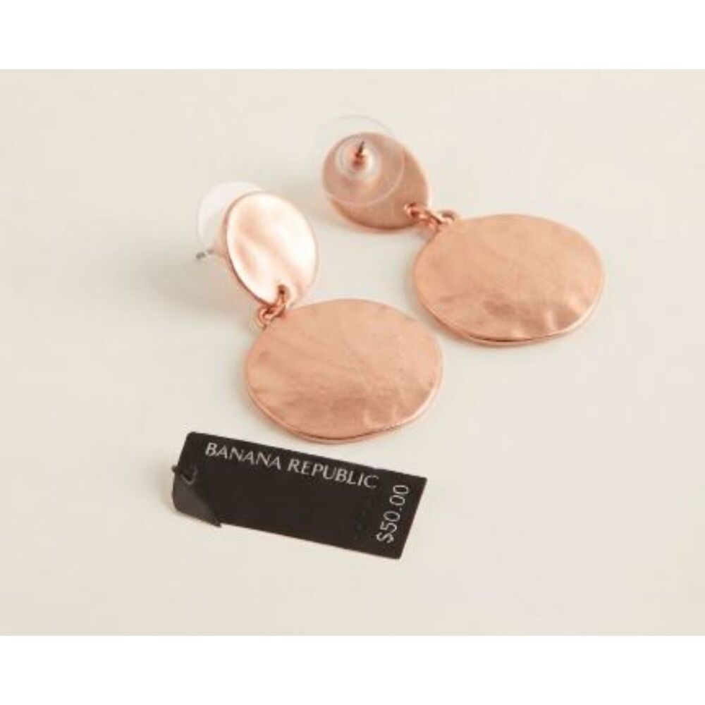 Banana Republic Aureus + Argent Women's Gold Hammered Circle Earrings NWT 50